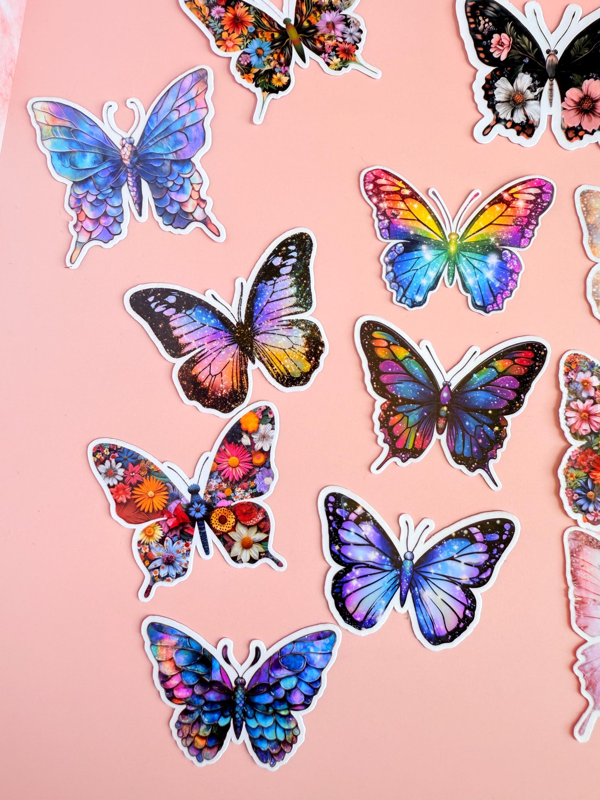 butterfly sticker pack –18 Aesthetic Vinyl Butterfly Stickers for Journals, Water Bottles, Scrapbooks| butterfly sticker decoration | gift - The Sticker Era