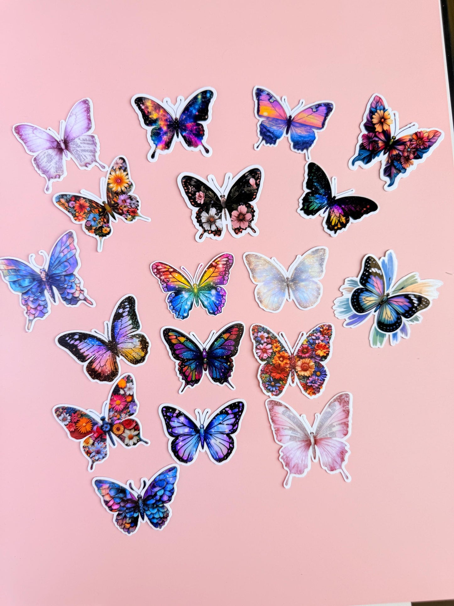 butterfly sticker pack –18 Aesthetic Vinyl Butterfly Stickers for Journals, Water Bottles, Scrapbooks| butterfly sticker decoration | gift - The Sticker Era