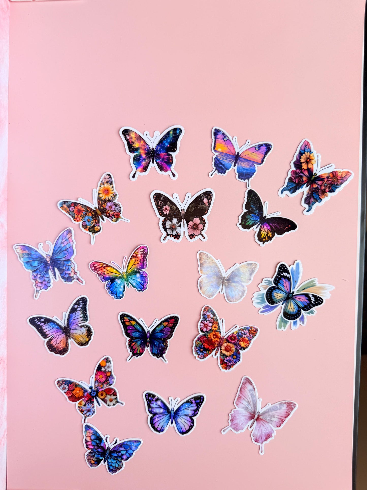butterfly sticker pack –18 Aesthetic Vinyl Butterfly Stickers for Journals, Water Bottles, Scrapbooks| butterfly sticker decoration | gift - The Sticker Era