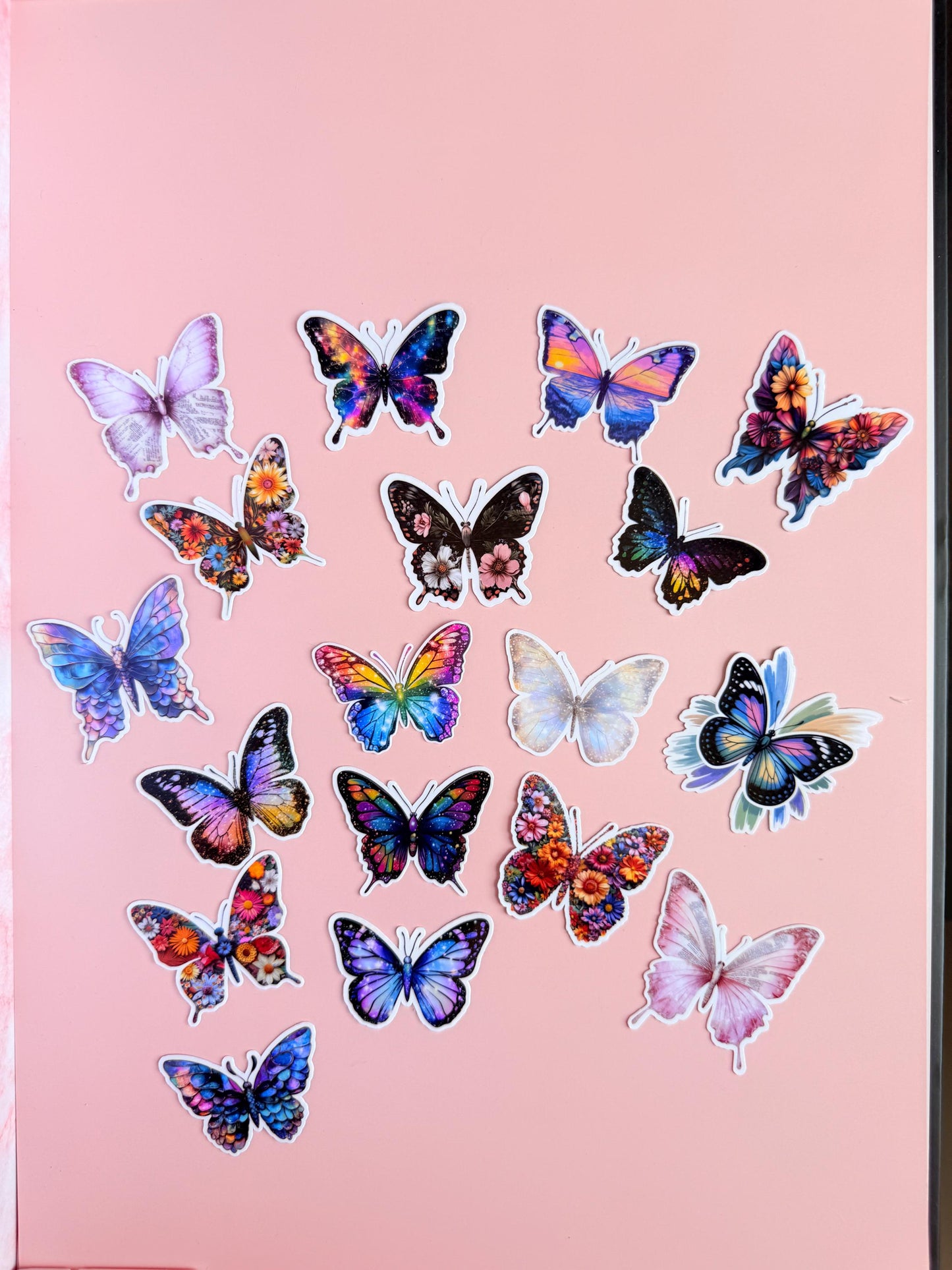 butterfly sticker pack –18 Aesthetic Vinyl Butterfly Stickers for Journals, Water Bottles, Scrapbooks| butterfly sticker decoration | gift - The Sticker Era