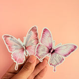 Pink Butterfly Vintage Text Sticker | Bookish Aesthetic Vinyl Decal by The Sticker Era