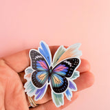Rainbow Butterfly Sticker | Vibrant Brush Stroke Wings Vinyl Decal by The Sticker Era