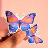 Ocean Sunset Butterfly Sticker | Aesthetic Waterproof Vinyl Decal by The Sticker Era