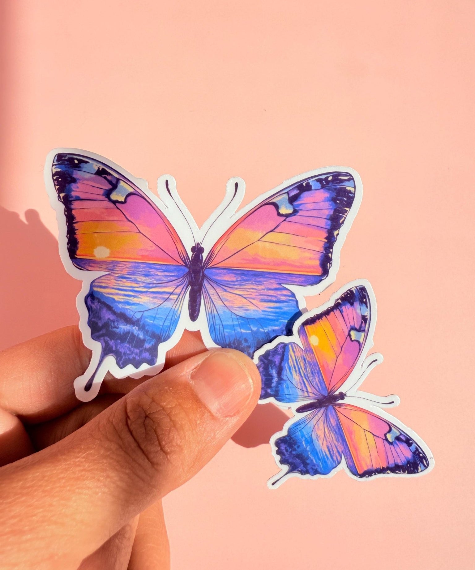 Ocean Sunset Butterfly Sticker | Aesthetic Waterproof Vinyl Decal by The Sticker Era