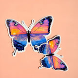 Ocean Sunset Butterfly Sticker | Aesthetic Waterproof Vinyl Decal by The Sticker Era