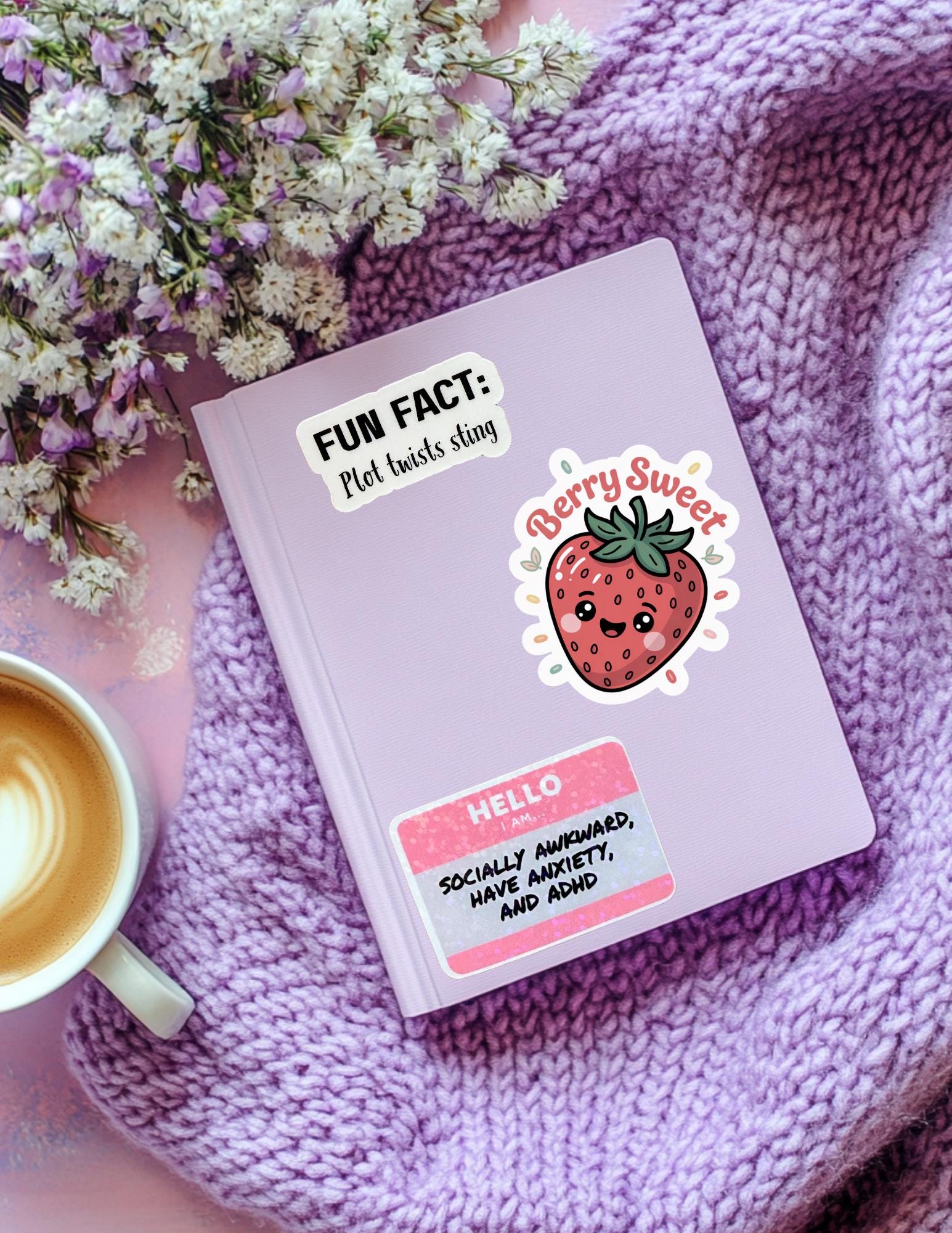 Socially Awkward Sticker – Funny ADHD & Anxiety Vinyl Decal for Journals, Laptops | Neurodivergent Babes - The Sticker Era