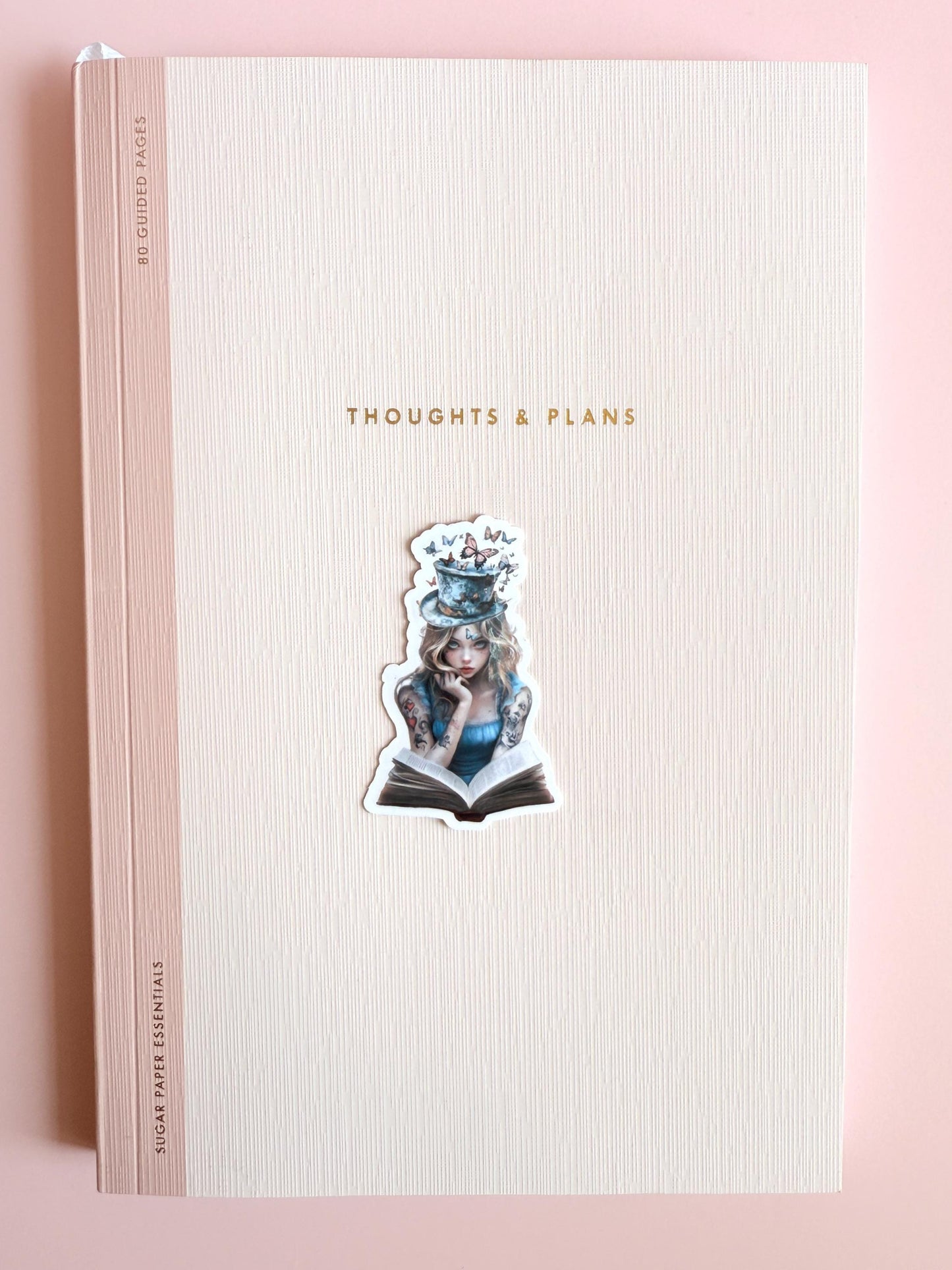 Whimsical literary Mad Hatter decal for fantasy readers
