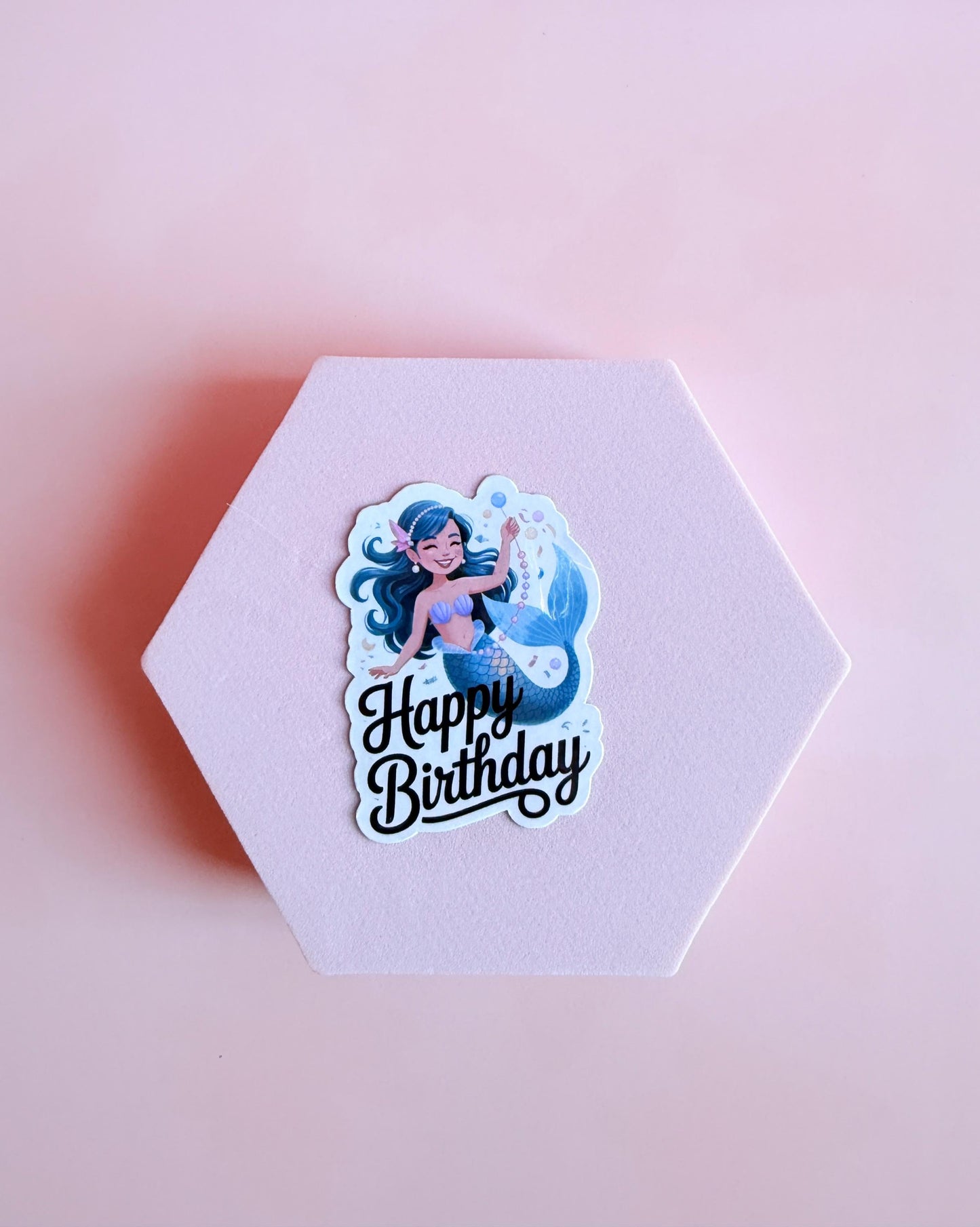 Happy Birthday Mermaid Sticker – Vinyl Gift Sticker for Kids, Planners, Journals, Cards & Birthday Boxes |Ocean Birthday Decal | party favor - The Sticker Era
