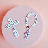 Cross & Rosary Sticker Set | Faith-Based Christian Vinyl Decals by The Sticker Era