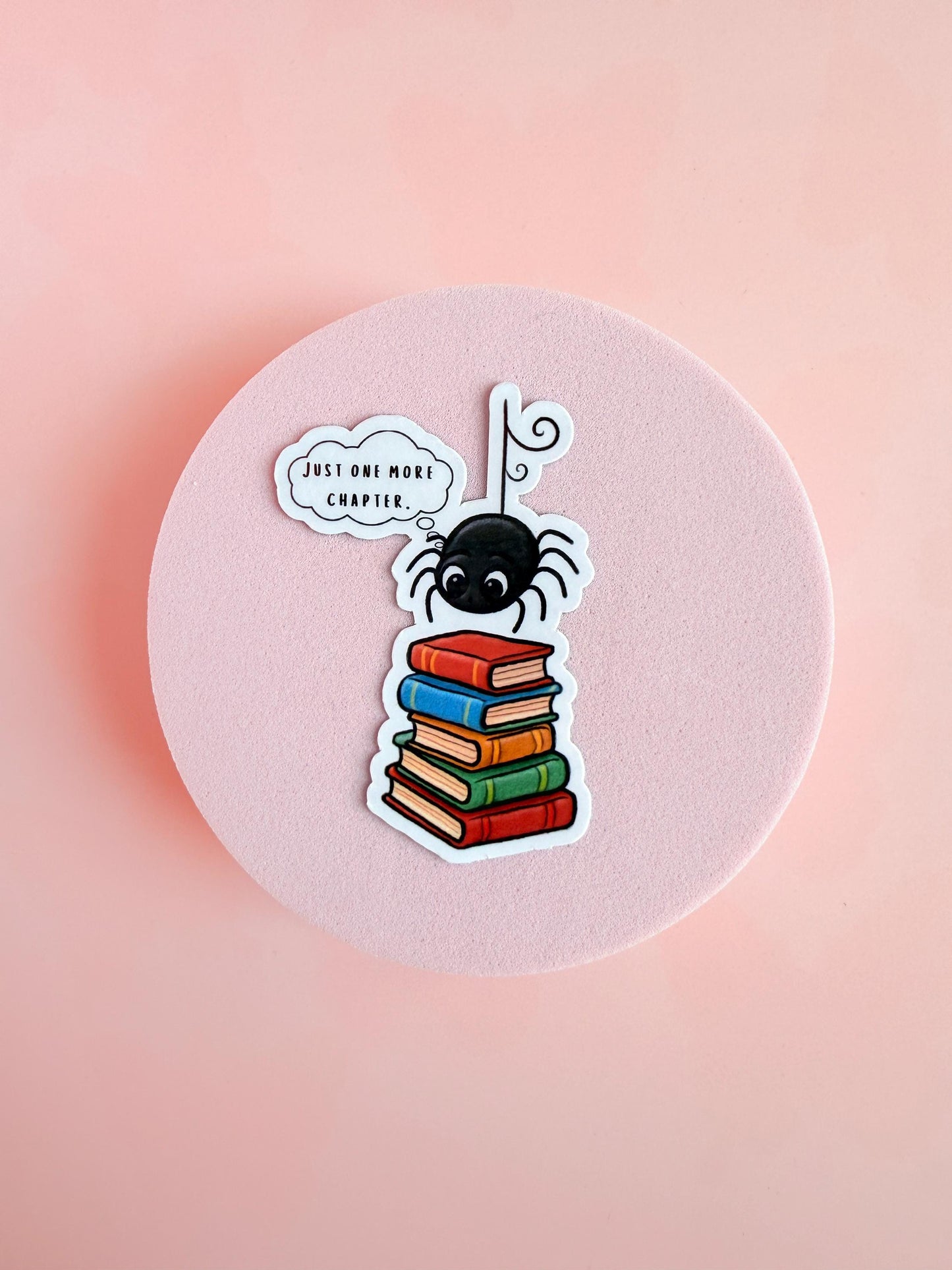 Just One More Chapter Book Sticker – Funny Bookish Spider Vinyl for Readers, Bookworms & Kindle Decor| kindle accsories| cute spider| - The Sticker Era