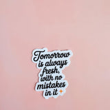 "I Can't Go Back to Yesterday" Sticker | Self-Growth Quote Vinyl Decal by The Sticker Era