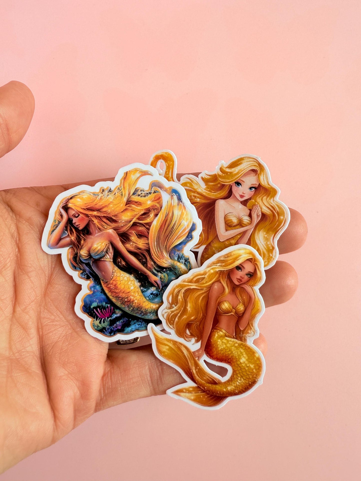 Golden Mermaid Sticker Pack – Aesthetic Fantasy Vinyl Stickers for Journals, Water Bottles, Scrapbooks & Mermaidcore Decor| little mermaid - The Sticker Era