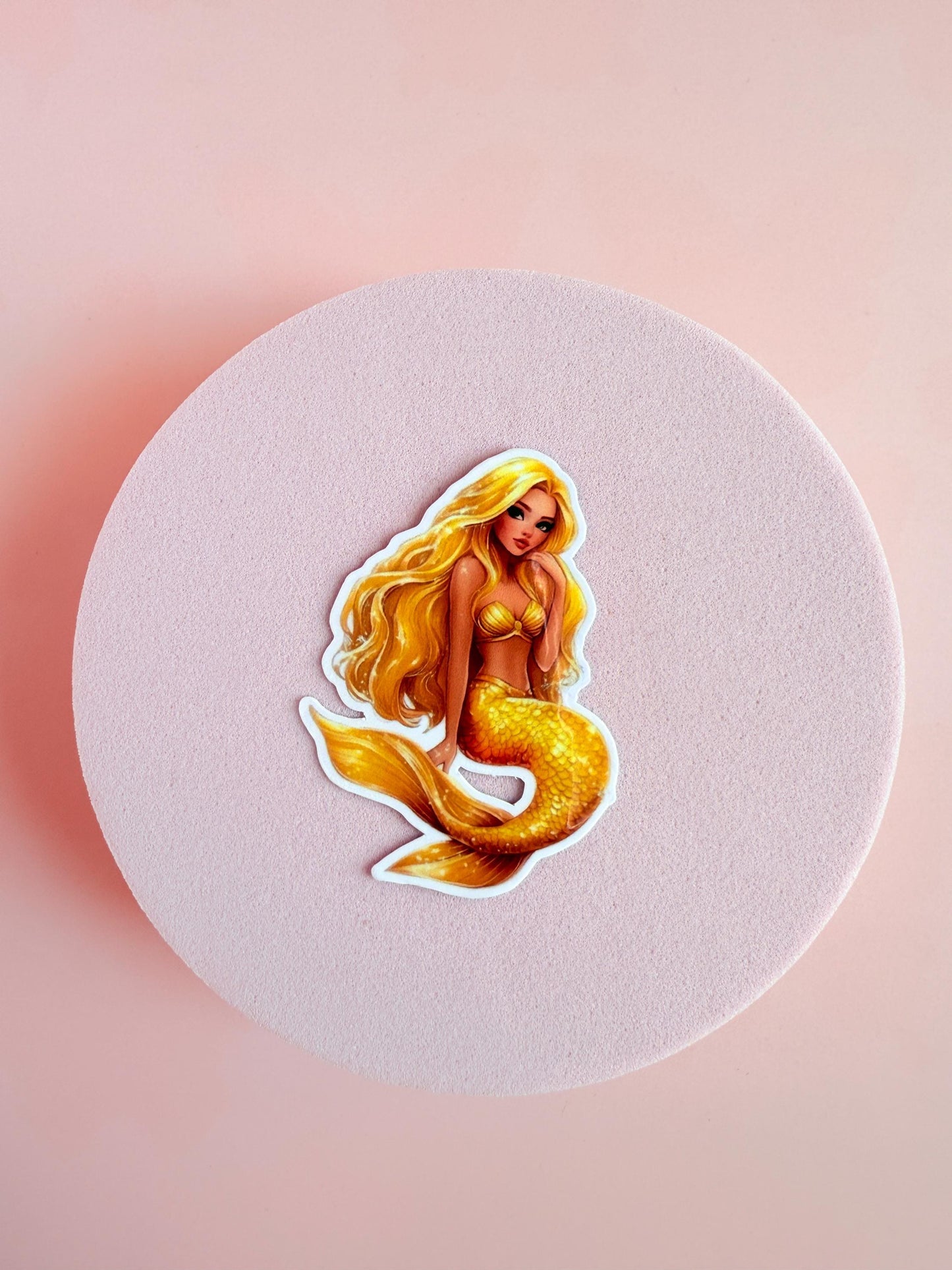 Golden Mermaid Sticker Pack – Aesthetic Fantasy Vinyl Stickers for Journals, Water Bottles, Scrapbooks & Mermaidcore Decor| little mermaid - The Sticker Era