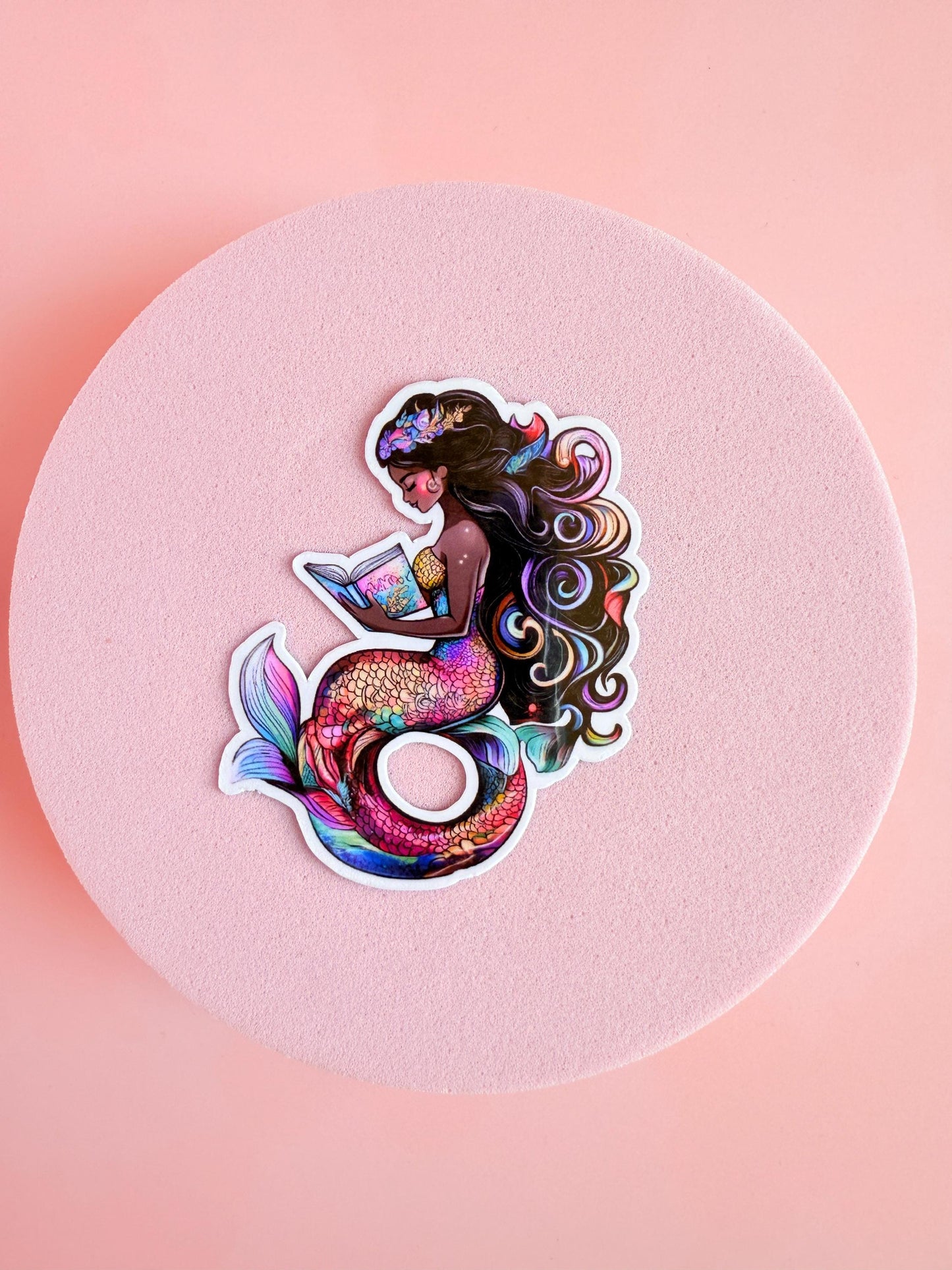 Black Mermaid Sticker Pack – Vibrant Vinyl Reading & Singing Mermaids for Journals, Water Bottles, Bookish Gifts| Mermaidcore Aesthetic | - The Sticker Era