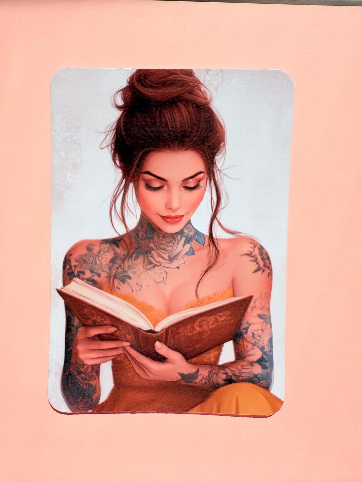 Bookish aesthetic Kindle Paperwhite insert featuring tattooed Belle