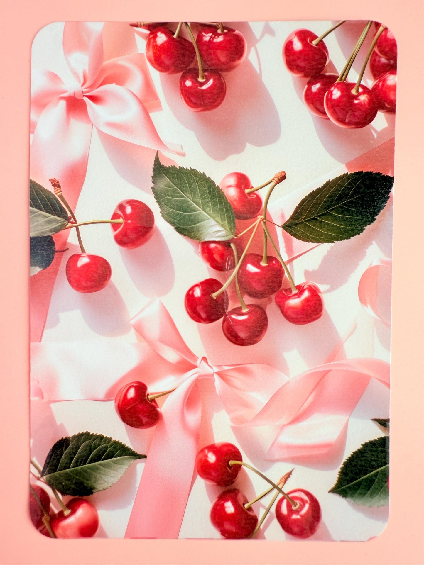 Cherry Coquette Kindle Insert – Shipped Kindle Case Decor, Bow & Cherry Aesthetic, Soft Girl Bookish Gift - The Sticker Era
