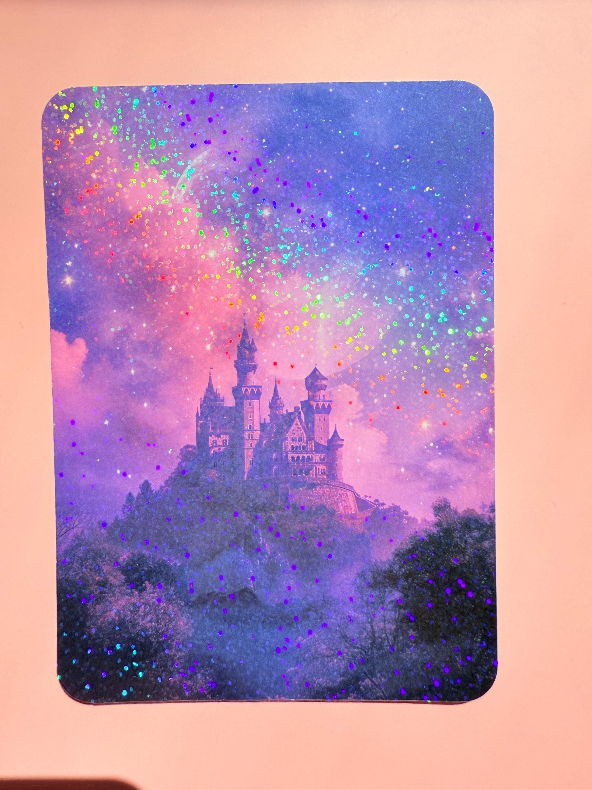 Fantasy Castle Kindle Insert – Holographic Galaxy Sky, Shipped Romantasy Kindle Decor, Bookish Fairytale Aesthetic - The Sticker Era