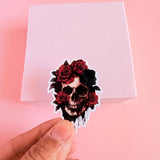 Skull and Roses Sticker | Waterproof Vinyl Decal for Dark Romance Readers by The Sticker Era