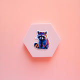 Galaxy Raccoon Sticker – Cosmic Vinyl Decal by The Sticker Era