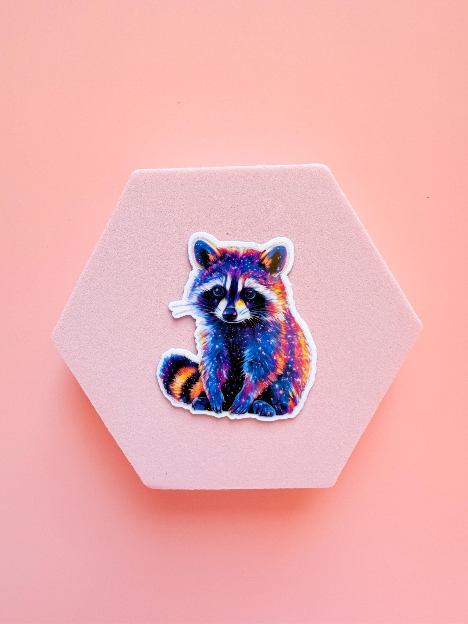 Galaxy Raccoon Sticker – Cosmic Vinyl Decal by The Sticker Era