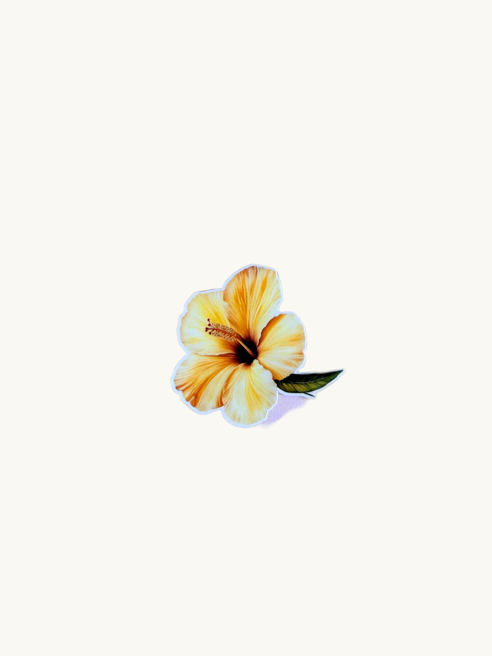 Vibrant Yellow Hibiscus Sticker – Tropical Floral Vinyl Decal for Journals, Laptops & Water Bottles - The Sticker Era