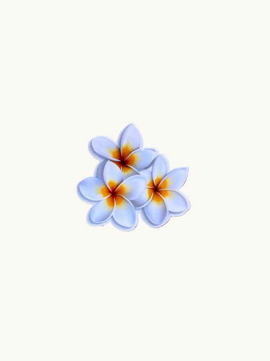 Tropical Plumeria Flower Sticker – Watercolor Vinyl Decal for Journals, Laptops & Planners - The Sticker Era