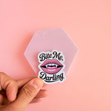 Bite Me Darling Sticker – Vampire Romance Vinyl by The Sticker Era
