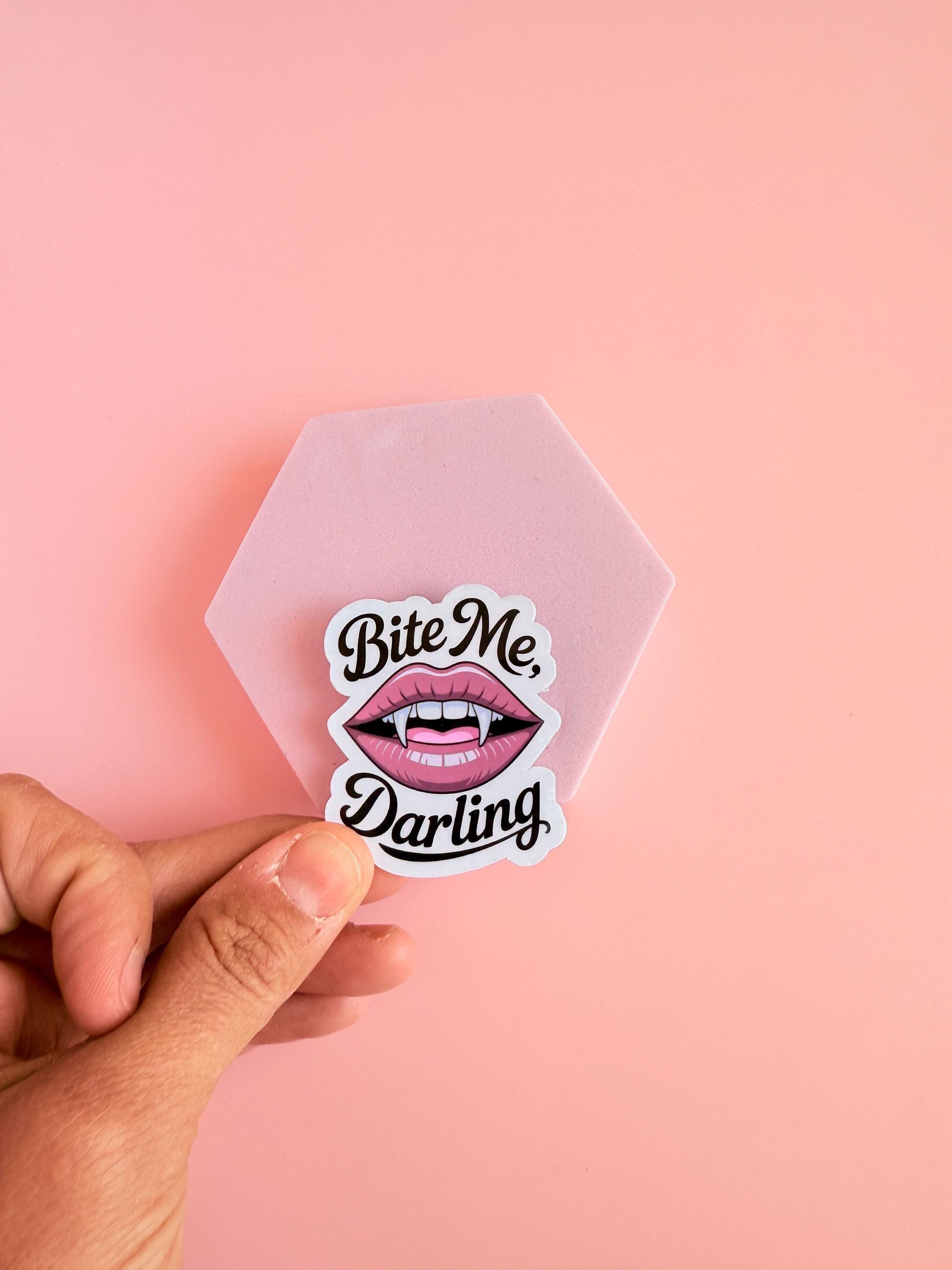 Bite Me Darling Sticker – Vampire Romance Vinyl Sticker, Spicy Booktok Dark Fantasy Gift, Bookish Smut Decor - The Sticker Era