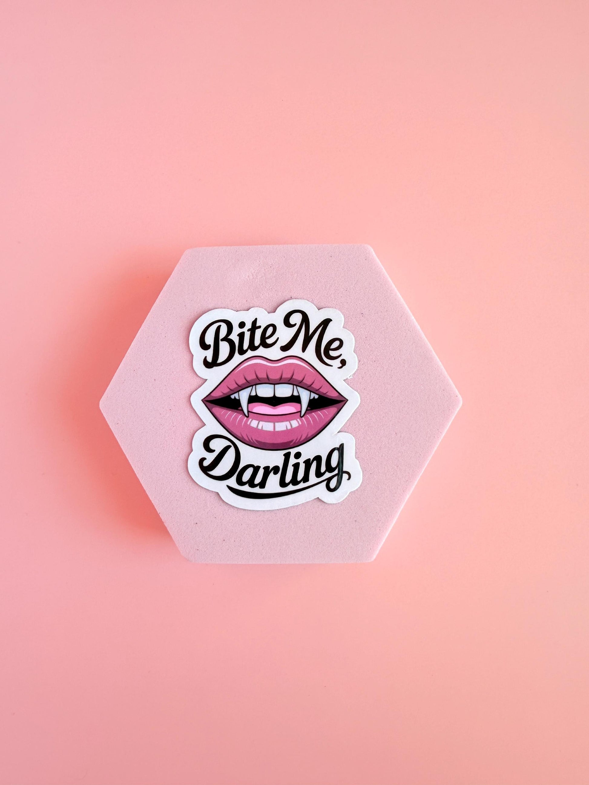 Bite Me Darling Sticker – Vampire Romance Vinyl Sticker, Spicy Booktok Dark Fantasy Gift, Bookish Smut Decor - The Sticker Era