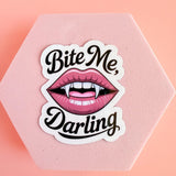 Bite Me Darling Sticker – Vampire Romance Vinyl by The Sticker Era