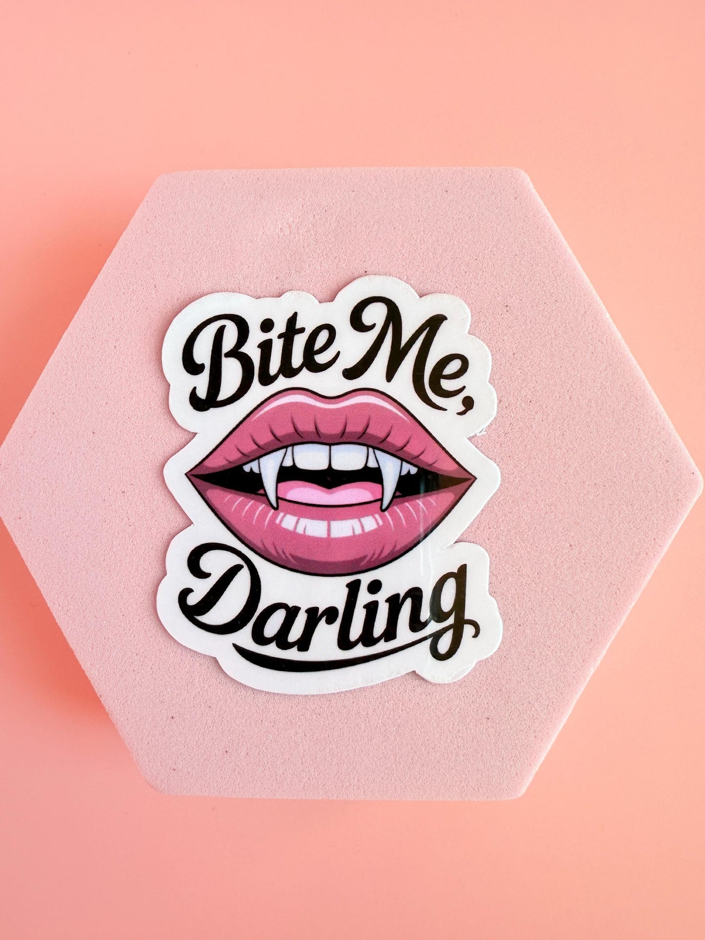 Bite Me Darling Sticker – Vampire Romance Vinyl Sticker, Spicy Booktok Dark Fantasy Gift, Bookish Smut Decor - The Sticker Era