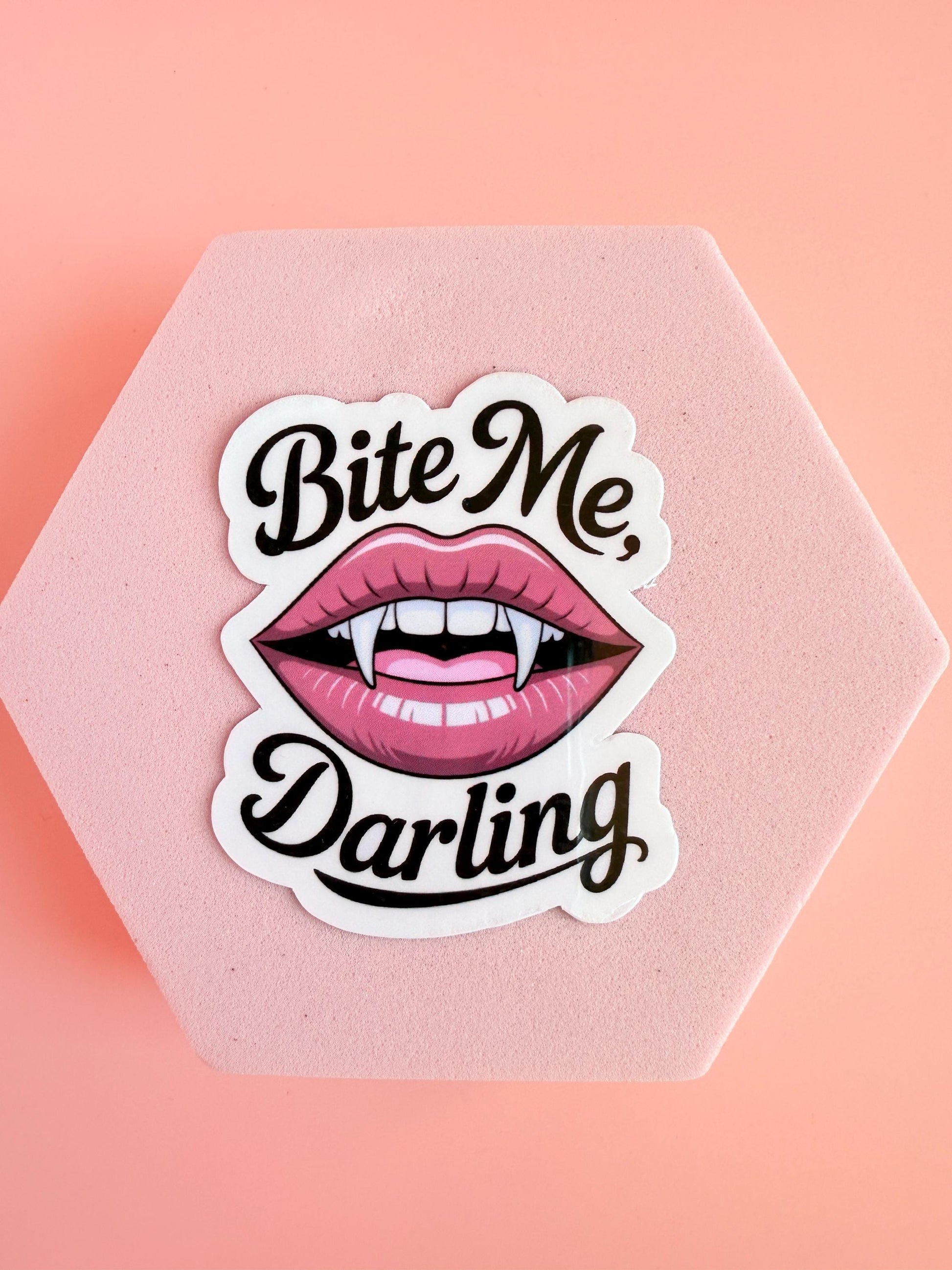 Bite Me Darling Sticker – Vampire Romance Vinyl Sticker, Spicy Booktok Dark Fantasy Gift, Bookish Smut Decor - The Sticker Era