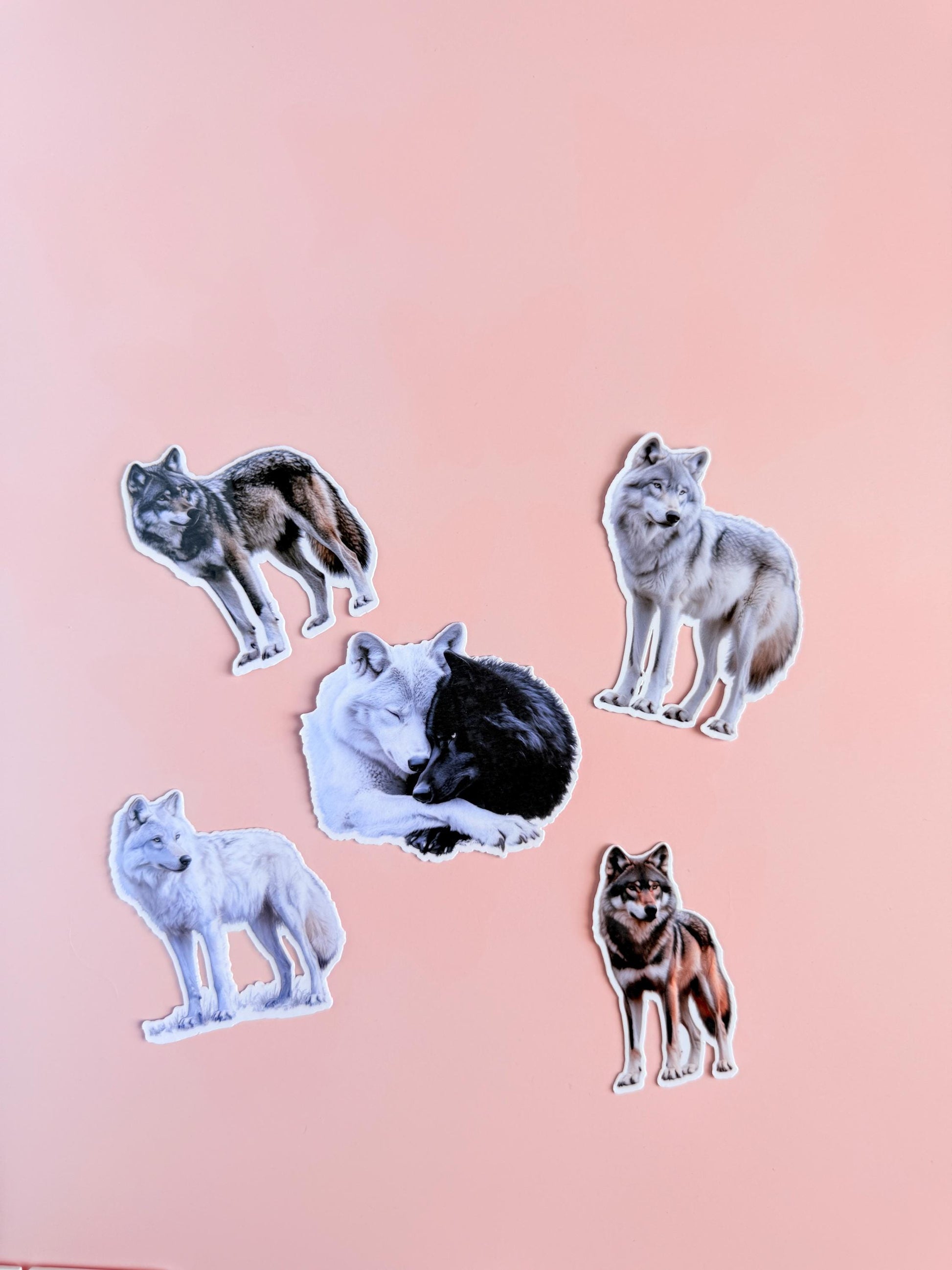 Wolf Stickers Pack – Realistic Wolf Art Vinyl Stickers for Water Bottles, Journals, Scrapbooks, Gifts, Laptop & Bookish Decor - The Sticker Era
