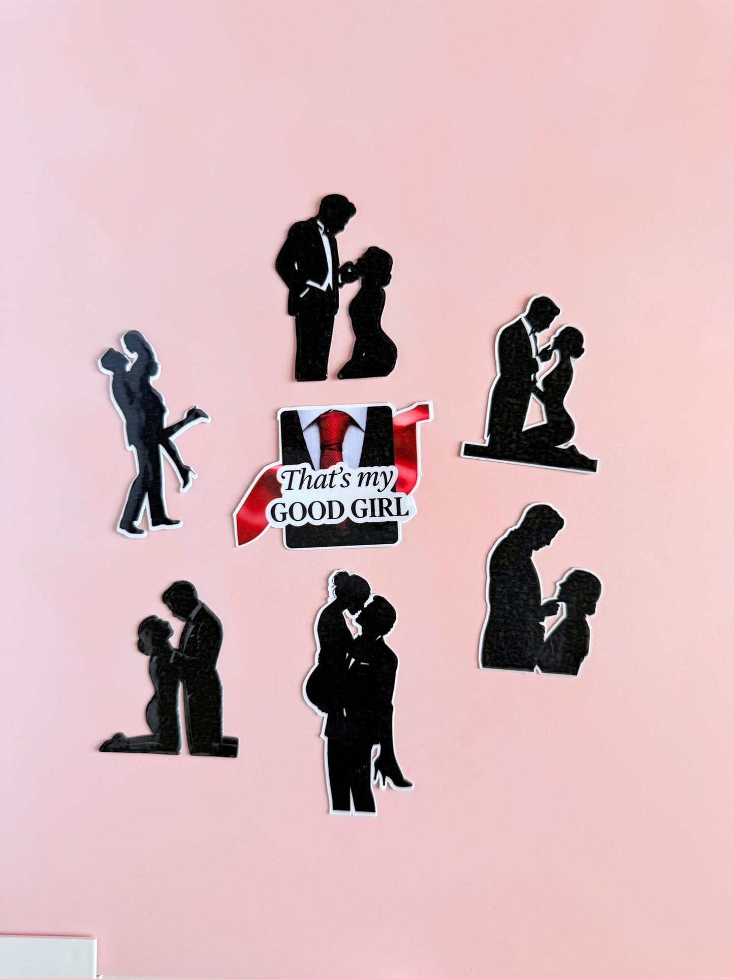 Dark Romance Sticker Pack – “That’s My Good Girl” Couple Silhouettes, Spicy Bookish Vinyl Stickers for Journals, Kindles, and Romance Tropes - The Sticker Era