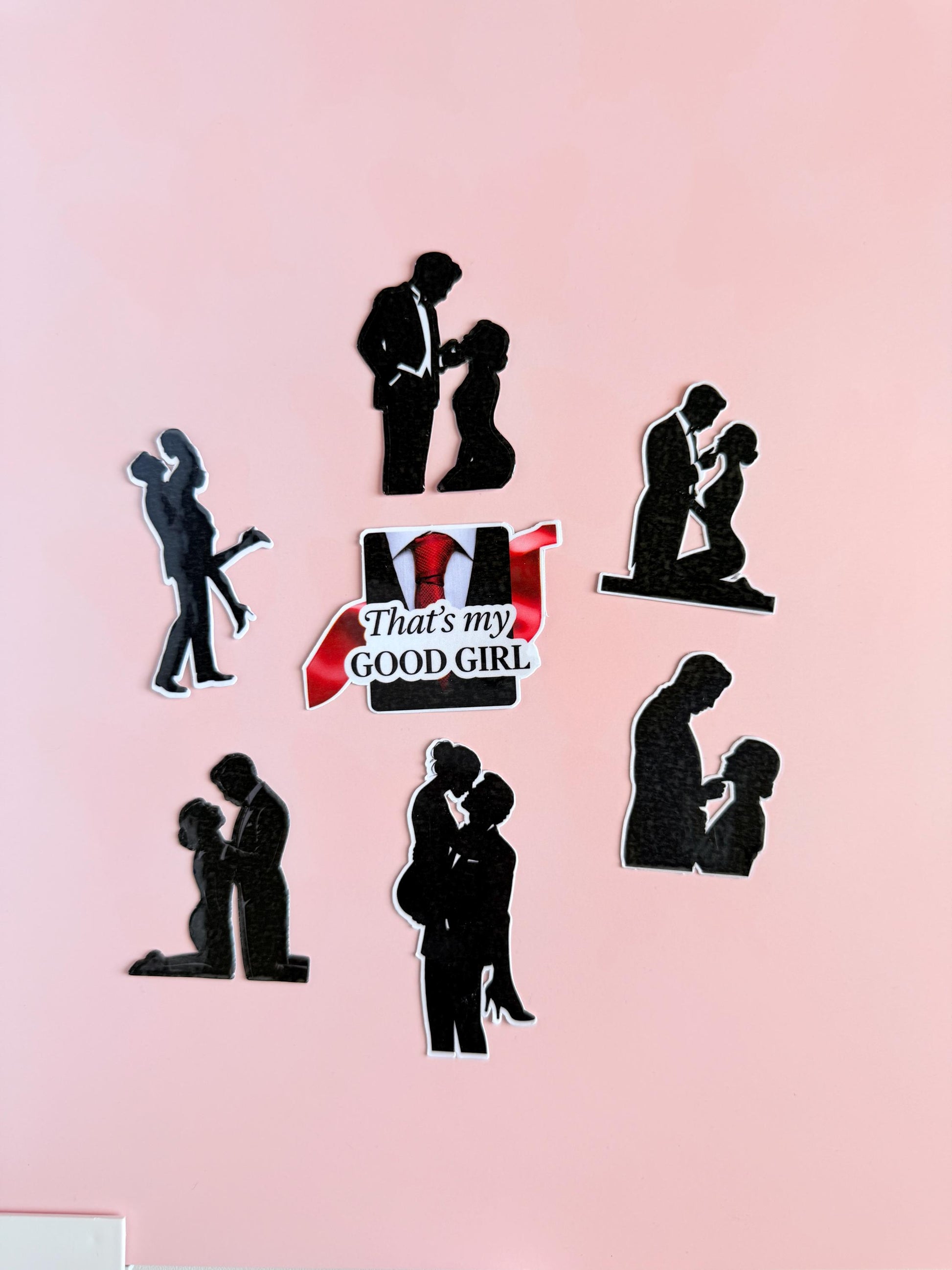 Dark Romance Sticker Pack – “That’s My Good Girl” Couple Silhouettes, Spicy Bookish Vinyl Stickers for Journals, Kindles, and Romance Tropes - The Sticker Era