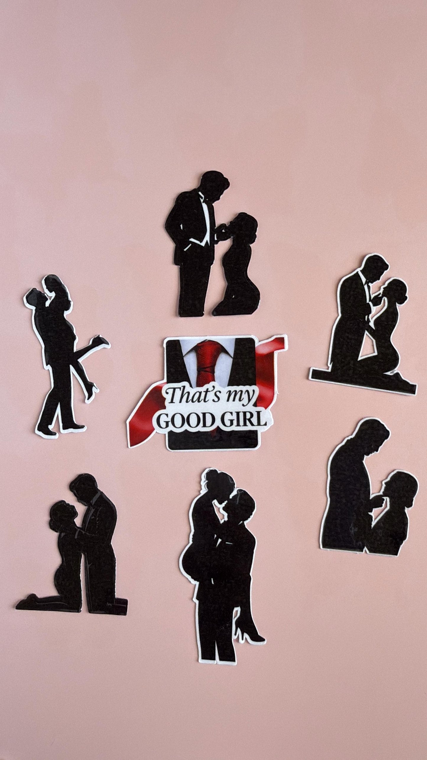 Dark Romance Sticker Pack – “That’s My Good Girl” Couple Silhouettes, Spicy Bookish Vinyl Stickers for Journals, Kindles, and Romance Tropes - The Sticker Era
