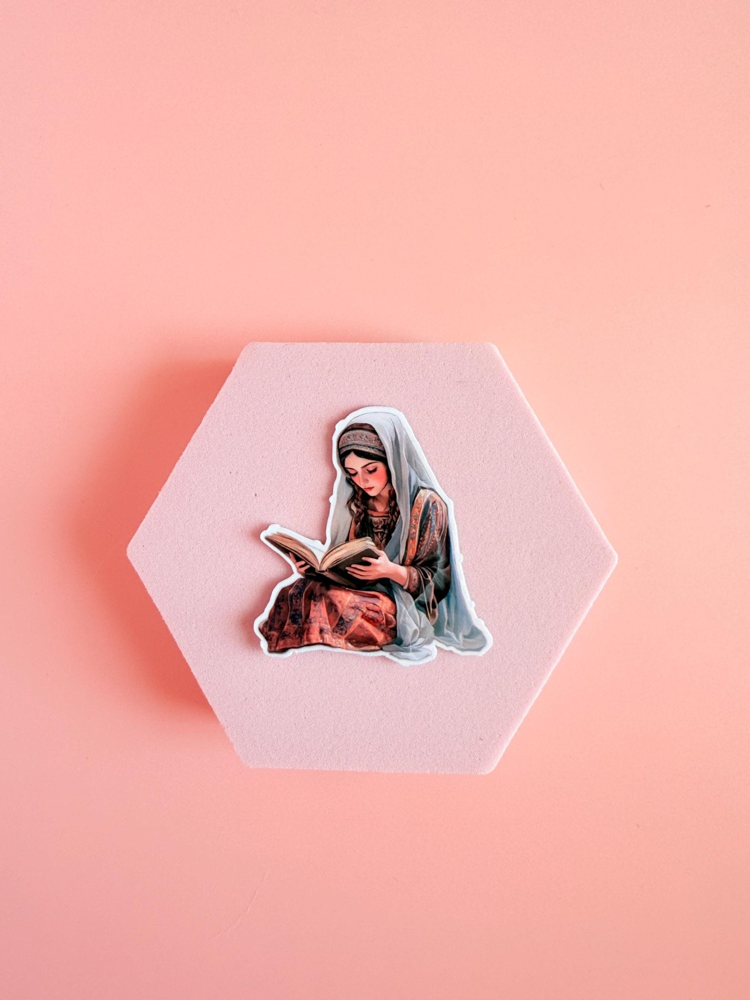 Vintage Reading Woman Sticker | Cozy Bookish Aesthetic Vinyl Decal by The Sticker Era