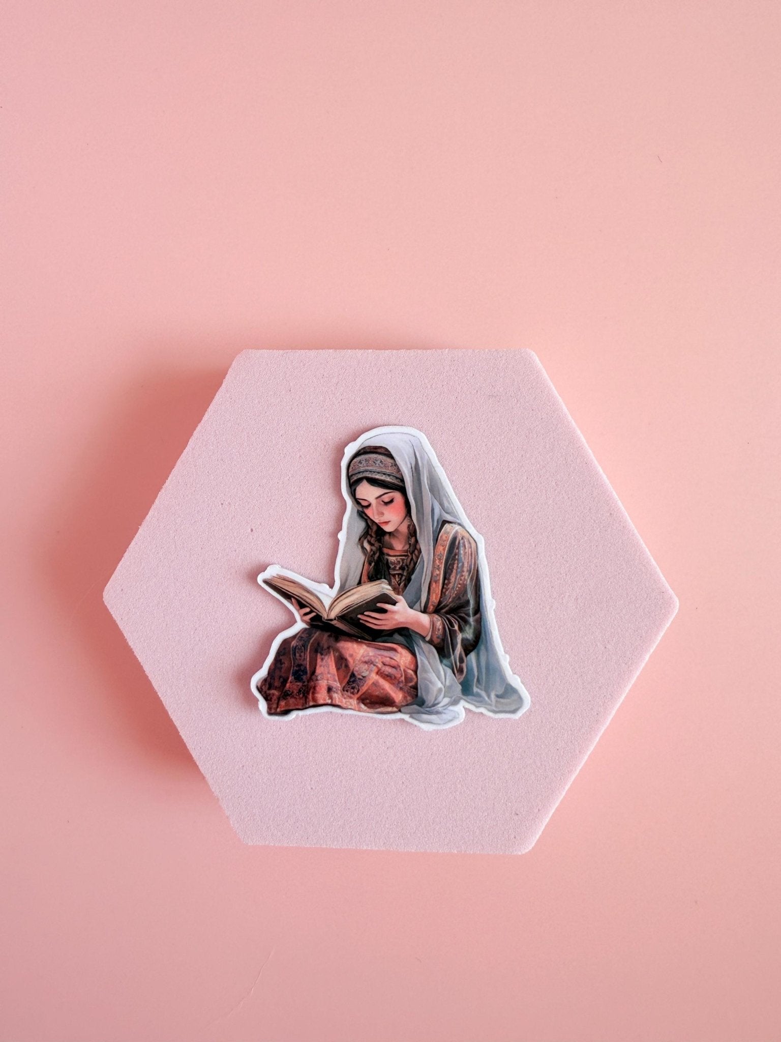 Vintage Reading Woman Sticker | Cozy Bookish Aesthetic Vinyl Decal by The Sticker Era