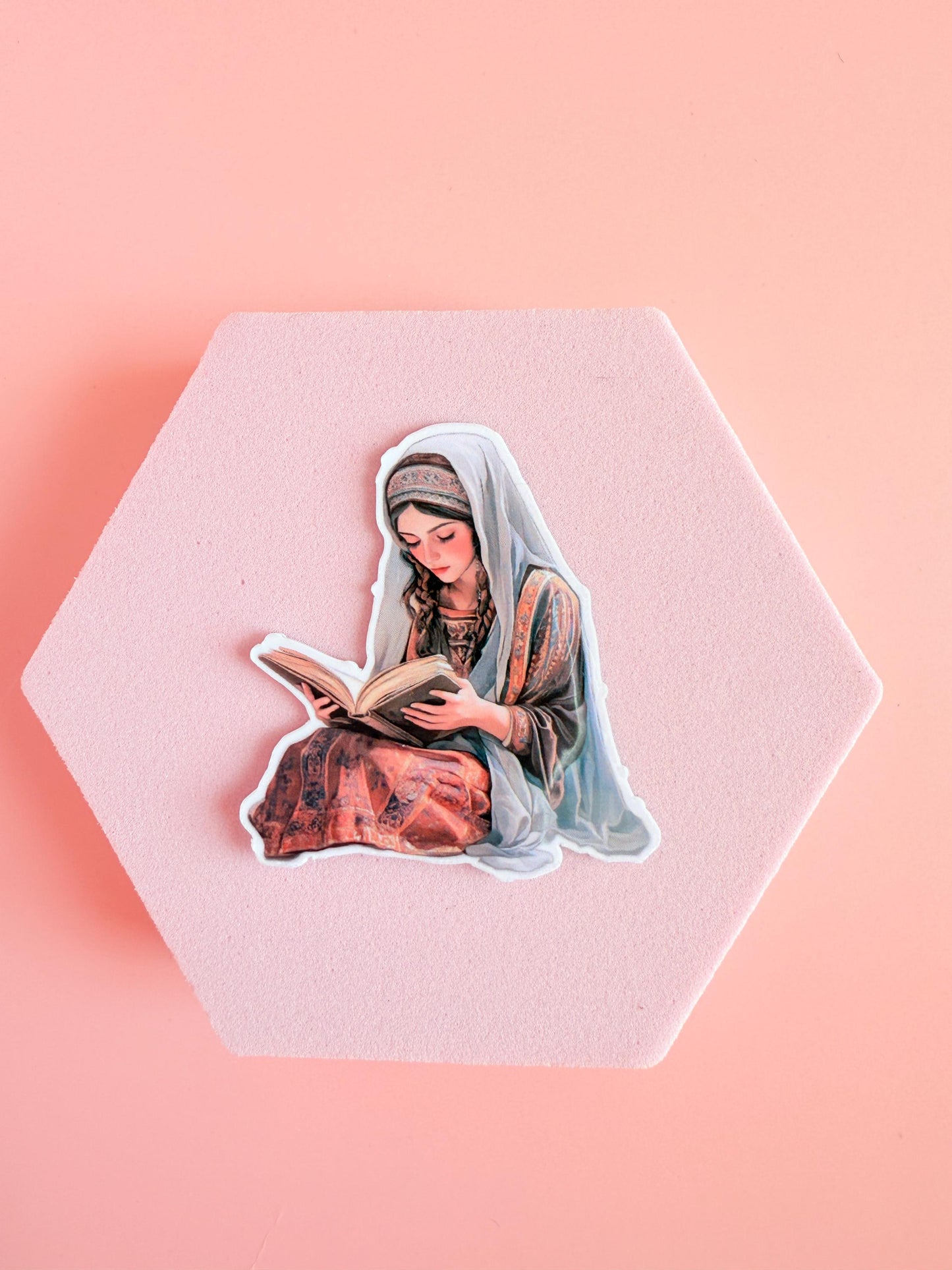 Vintage Aesthetic Reading Woman Sticker – Cozy Bookish Vinyl for Journals, Planners, Kindles & More - The Sticker Era