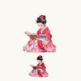 Reading Woman in Kimono Sticker | Floral Bookish Vinyl Decal by The Sticker Era