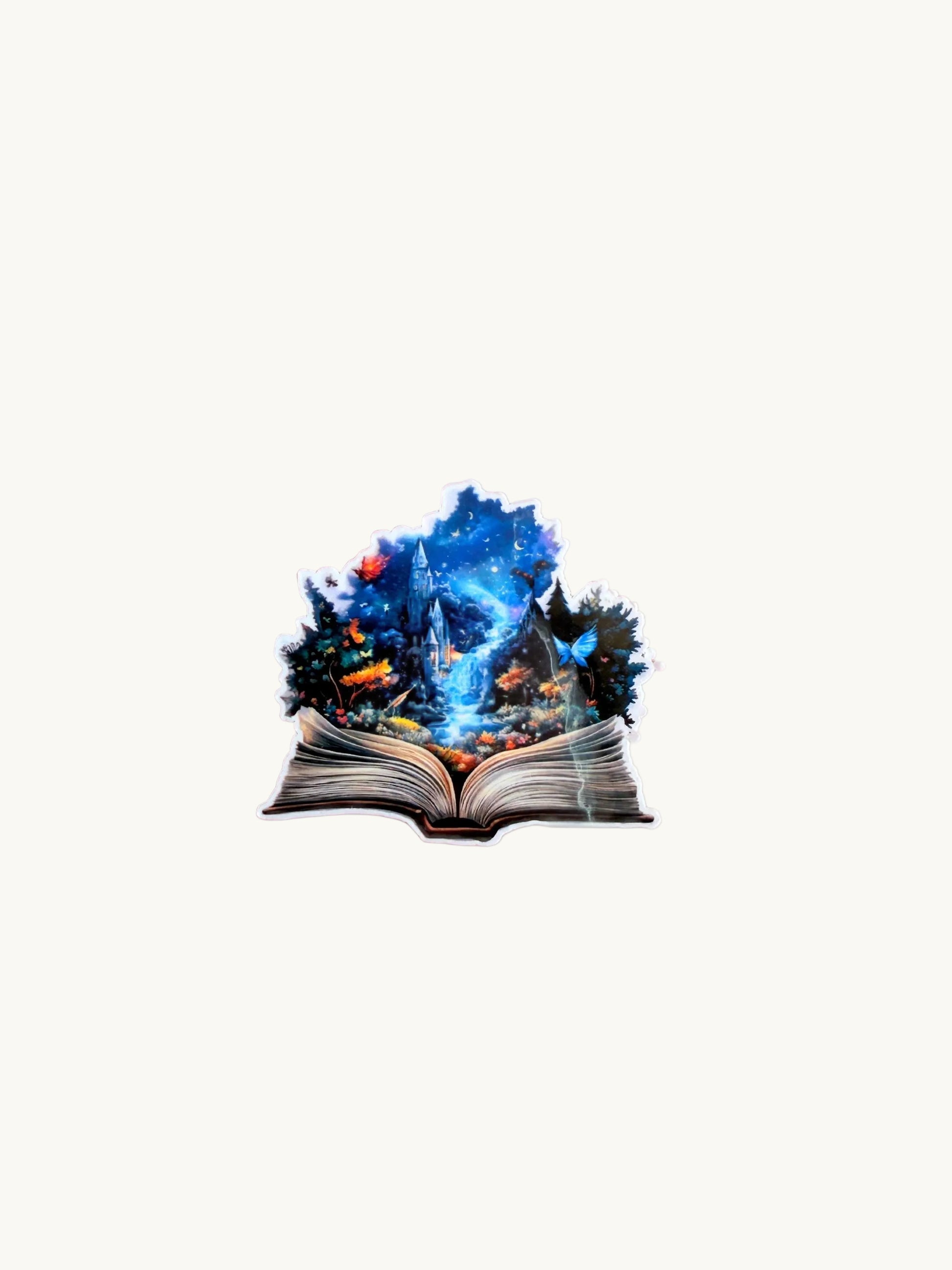 Fantasy castle book sticker close up vinyl decal bookish gift by The Sticker Era