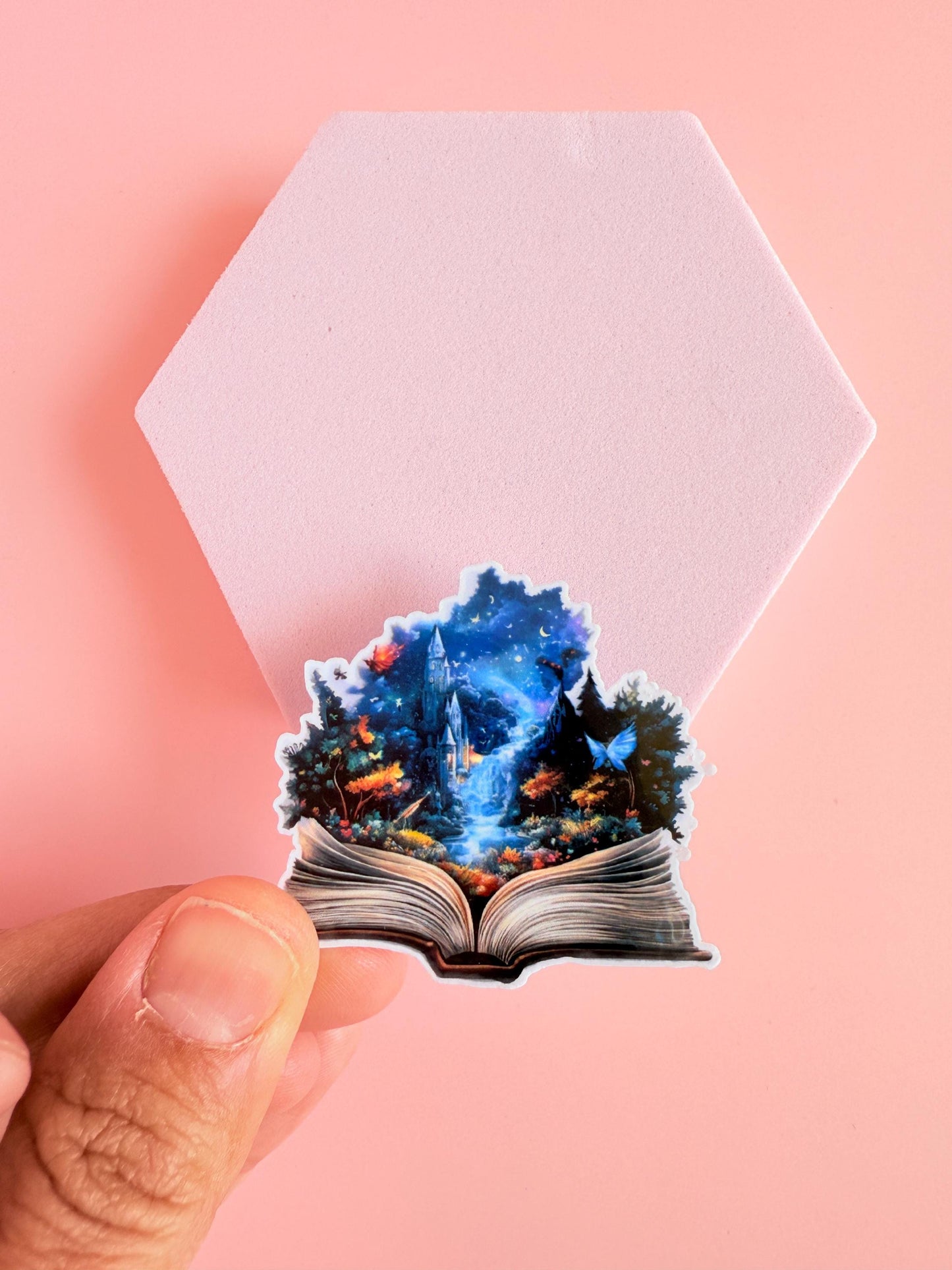 Magical forest castle book vinyl sticker bookish reader gift by The Sticker Era
