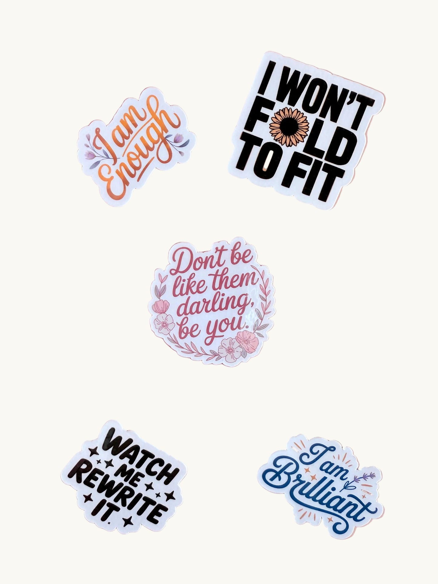 Be You Floral Quote Sticker – Feminine Vinyl for Planners, Journals & Gentle Reminder Gifts |kindle Gift - The Sticker Era