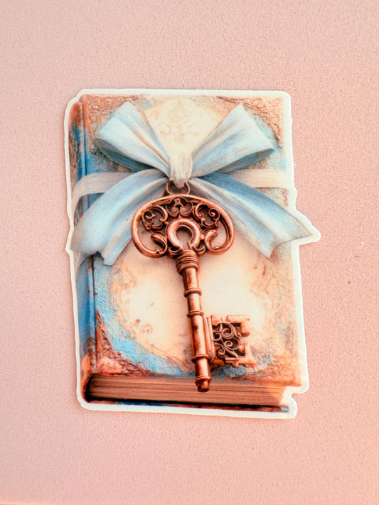 Book & Key Sticker | Vintage Book Decal | Secret Garden Vibe | Matte Finish | Book Lover Gift | Aesthetic Journal Decor - The Sticker Era