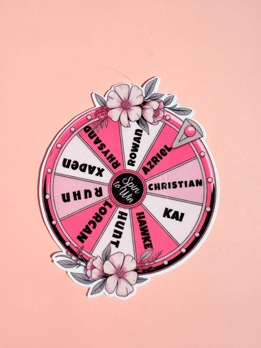 Book Boyfriend Sticker Spin Wheel | Fantasy Romance Vinyl Sticker | Rhysand, Rowan, Xaden, Azriel | Book Lover Gift for Readers|gift for her - The Sticker Era