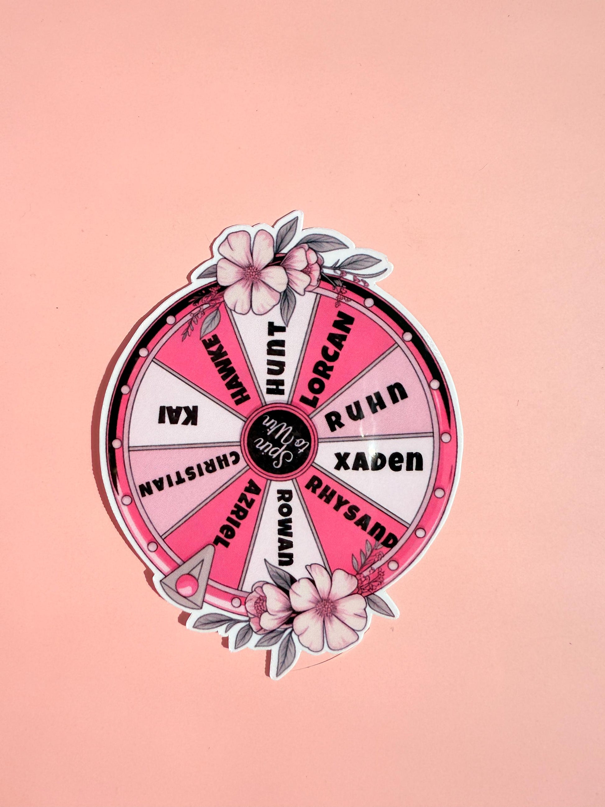 Book Boyfriend Sticker Spin Wheel | Fantasy Romance Vinyl Sticker | Rhysand, Rowan, Xaden, Azriel | Book Lover Gift for Readers|gift for her - The Sticker Era