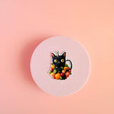 Fruit Cat Sticker | Cute Black Cat with Fruit Aesthetic Vinyl Decal by The Sticker Era