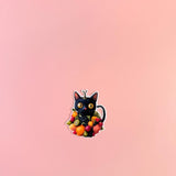 Fruit Cat Sticker | Cute Black Cat with Fruit Aesthetic Vinyl Decal by The Sticker Era