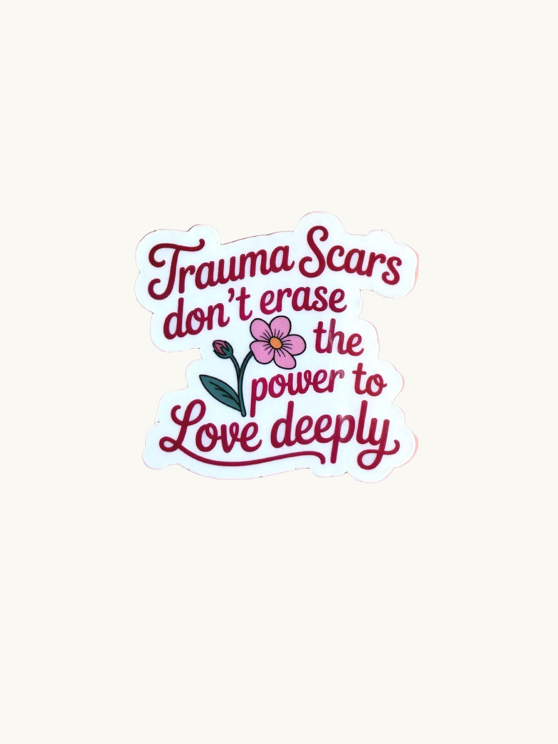 Healing Journey vinyl sticker with soft typography. A gentle, waterproof reminder for mental health and recovery, designed to last on water bottles and journals.