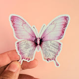 Pink Butterfly Vintage Text Sticker | Bookish Aesthetic Vinyl Decal by The Sticker Era